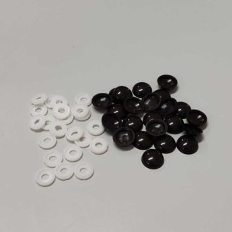Mini tükörgomb (íves) - SÖTÉTBARNA